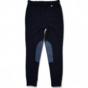 Ovation Drawstring Pull On Breeches Women's Blue Cord Texture Riding Pants 34